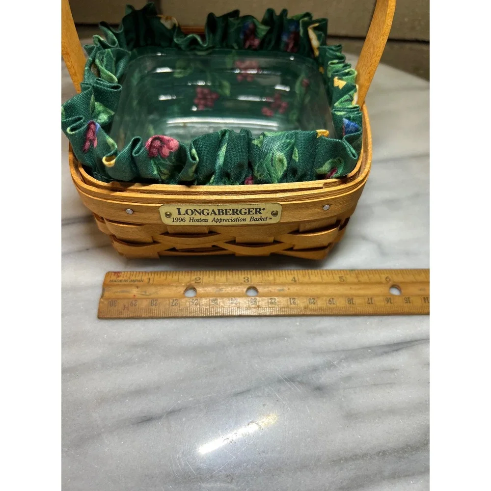 Longaberger 1996 Hostess Appreciation Basket with Liner and Protector Handwoven